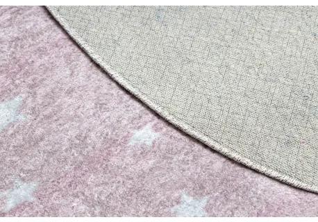JUNIOR 51549.802 umývací okrúhly koberec koruna pre deti protišmykový - ružová Veľkosť: kruh 120 cm