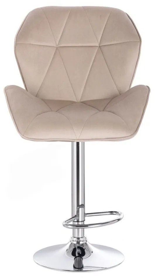 LuxuryForm DESIGN Barová stolička MILANO MAX VELUR na striebornom tanieri - latte