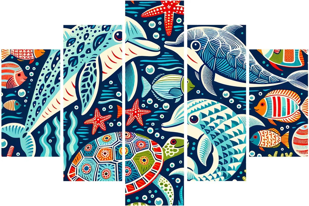 Obraz – Kreslené vodné zvieratká (150x105 cm)