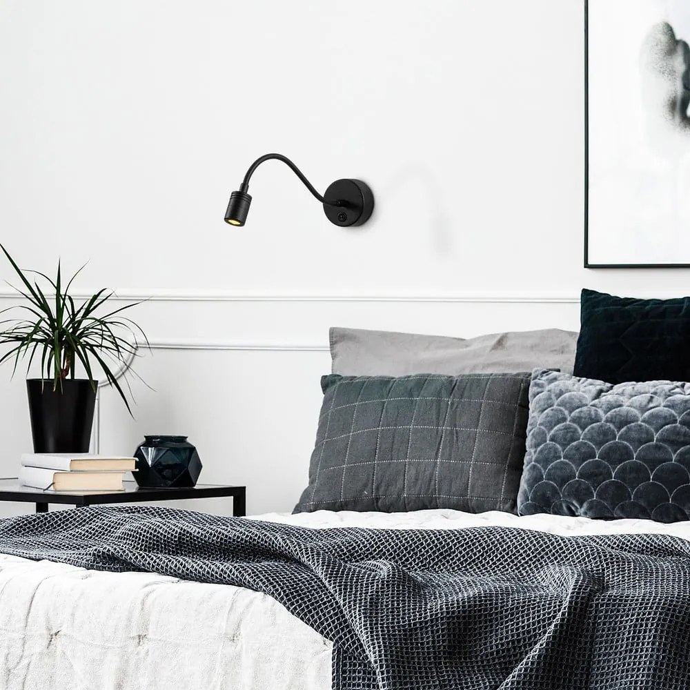 Čierne LED nástenné svietidlo Reading – Opviq lights