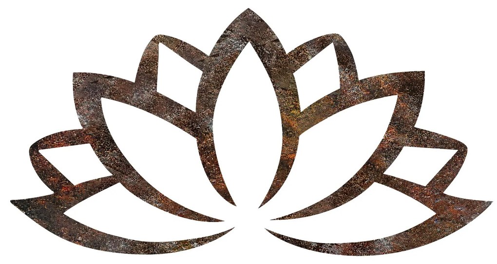 Nástenná kovová dekorácia Hrdzavá Lotus viacfarebná