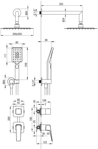 Deante NQL_N9YK - Sprchová súprava s podomietkovou batériou BLUR čierna