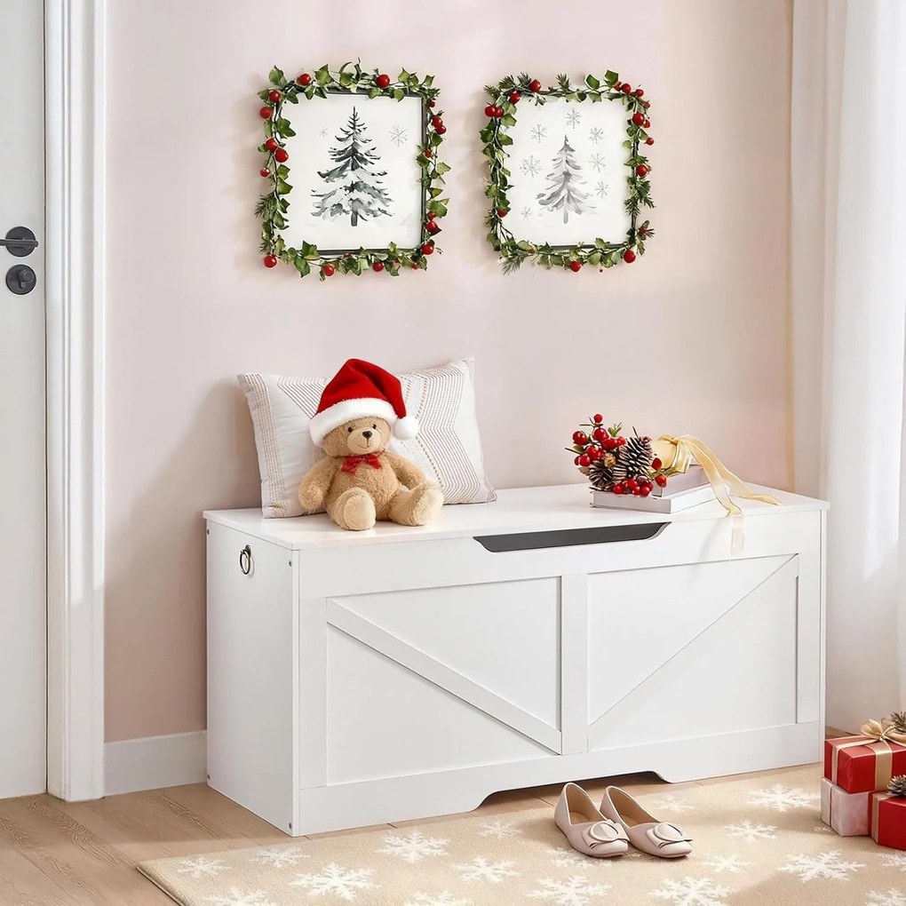 Truhla s úložným prostorem a lavicí Vasagle Sabil 110 cm bílá