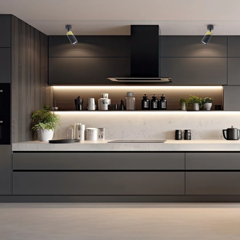 Bodové svietidlo Neo, 1x čierne/zlaté kovové tienidlo, b