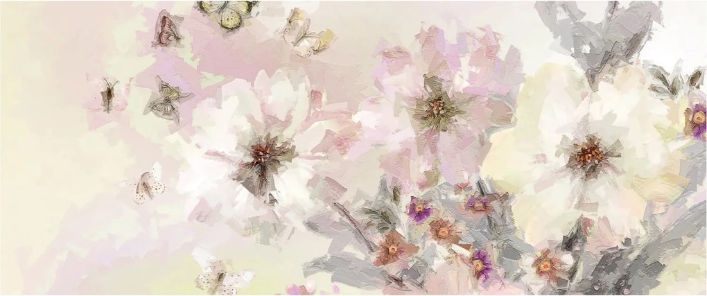 Obraz - Kvety, maľba (120x50 cm)