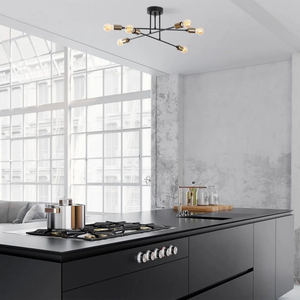 Čierne stropné svietidlo Fleur – Opviq lights