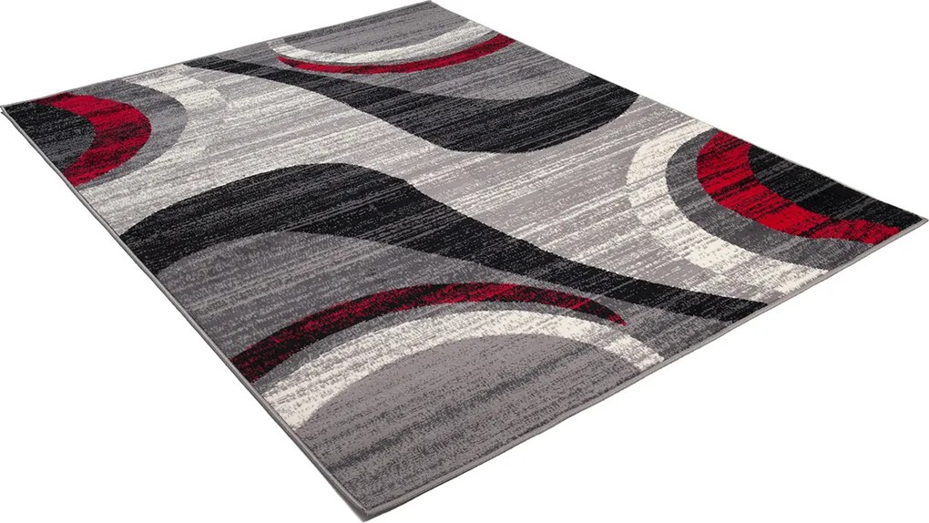 Kusový koberec TAPIS Grace - šedý/červený