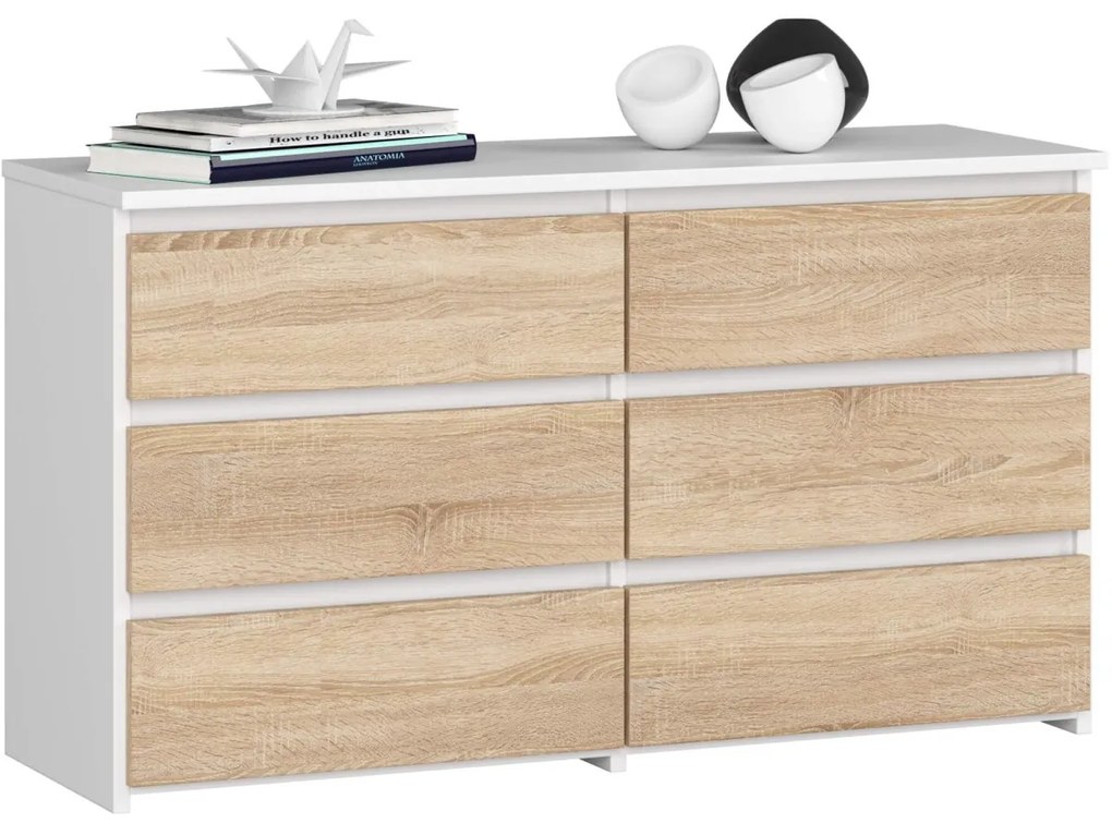 Komoda CL6 100 cm biela/dub sonoma