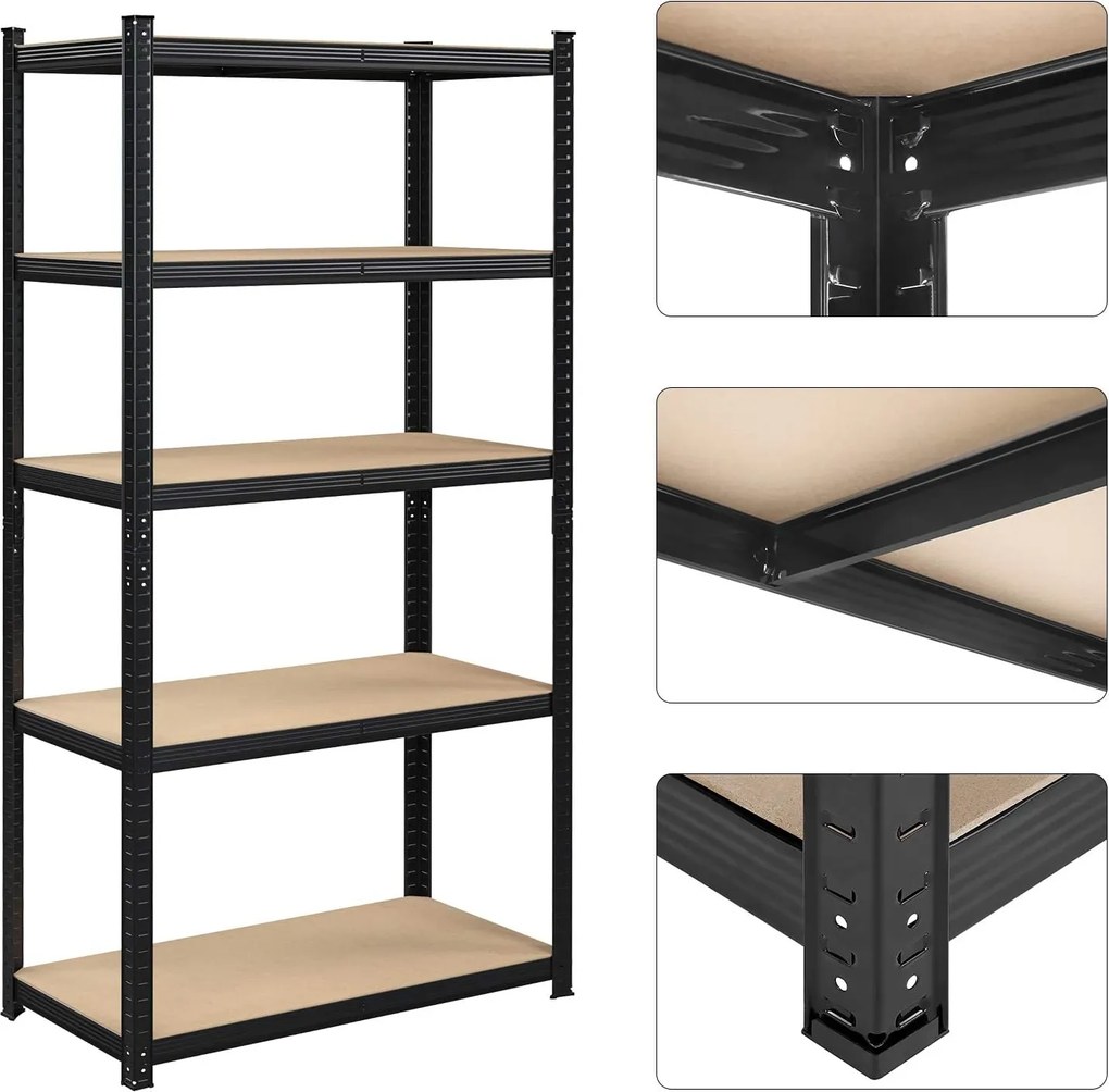 Veľkokapacitný regálový set (2 ks), čierny