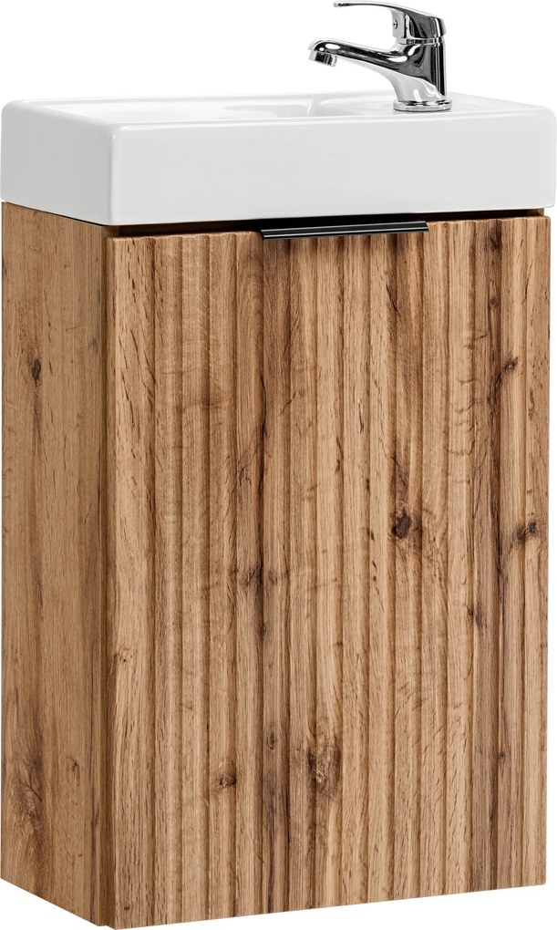 Comad Kúpeľňová skrinka s keramickým umývadlom Adel Oak 40 cm - dub wotan
