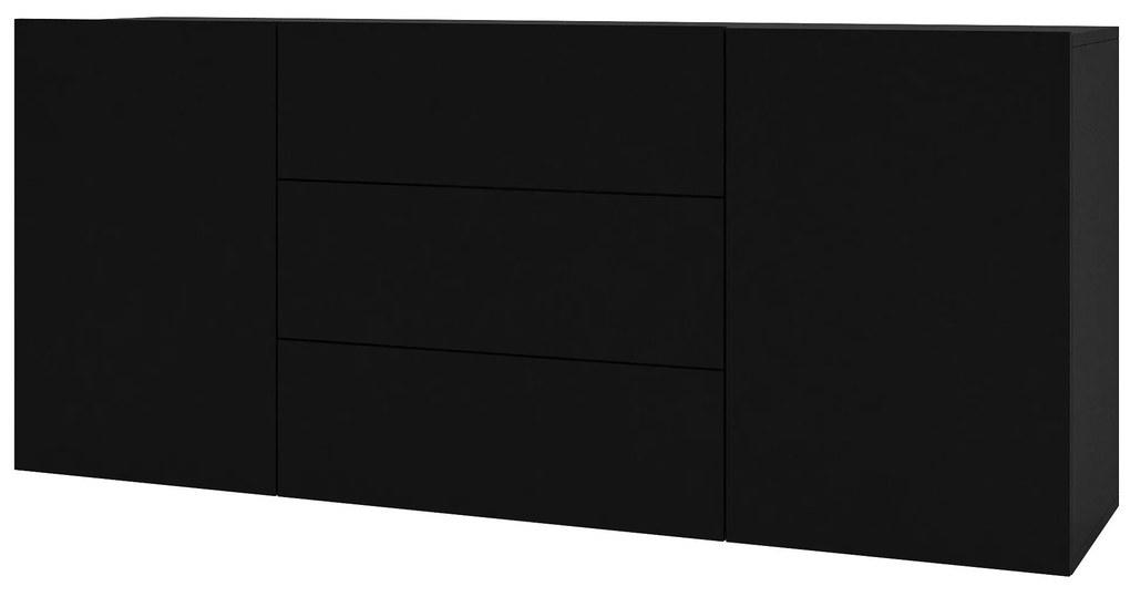 Komoda Avernic Typ 26 (onyx čierna + dub wotan). Akcia -10%. Vlastná spoľahlivá doprava až k Vám domov. 1042066