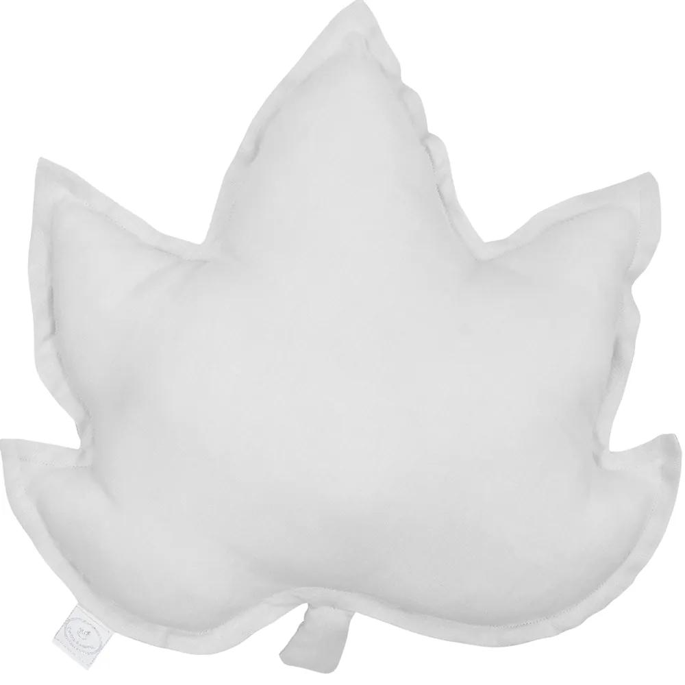 Cotton &amp; Sweets Ľanový vankúš javorový list svetlo sivá 43×43 cm