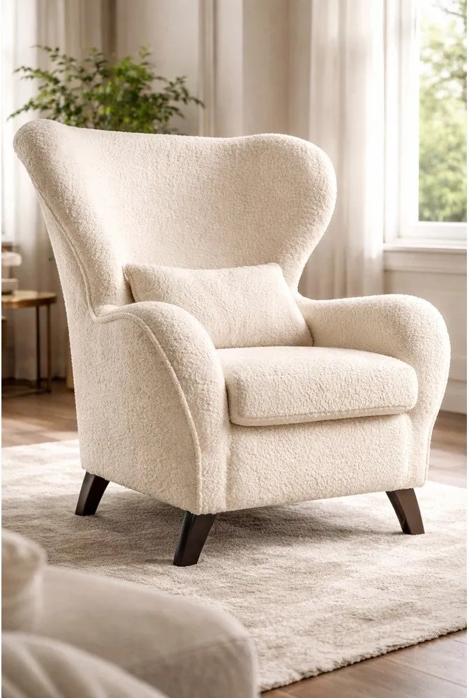 Béžové kreslo ušiak Miuform Miuf