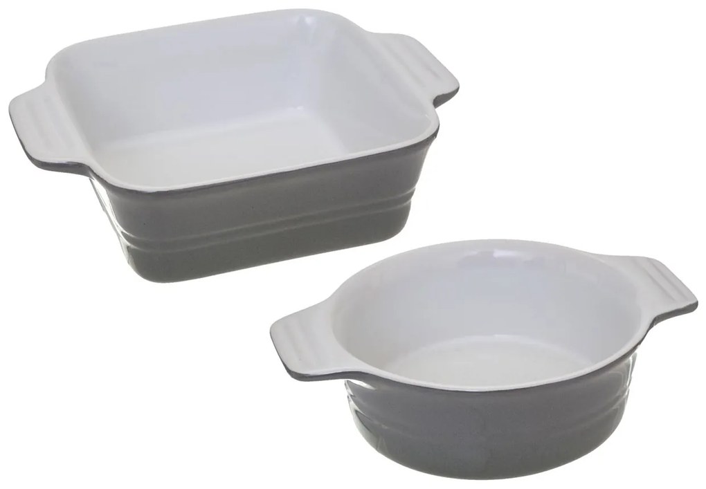 Keramická zapekacia misa Simple Grey sada 2ks