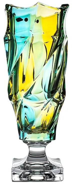 KRIŠTÁĽOVÁ VÁZA BOHEMIA FLAMENCO LEMON 380MM