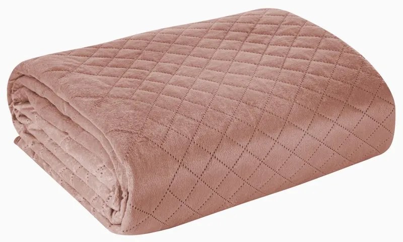 Dekorstudio Zamatový prehoz na posteľ LUIZ3 v ružovej farbe Rozmer prehozu (šírka x dĺžka): 170x210cm