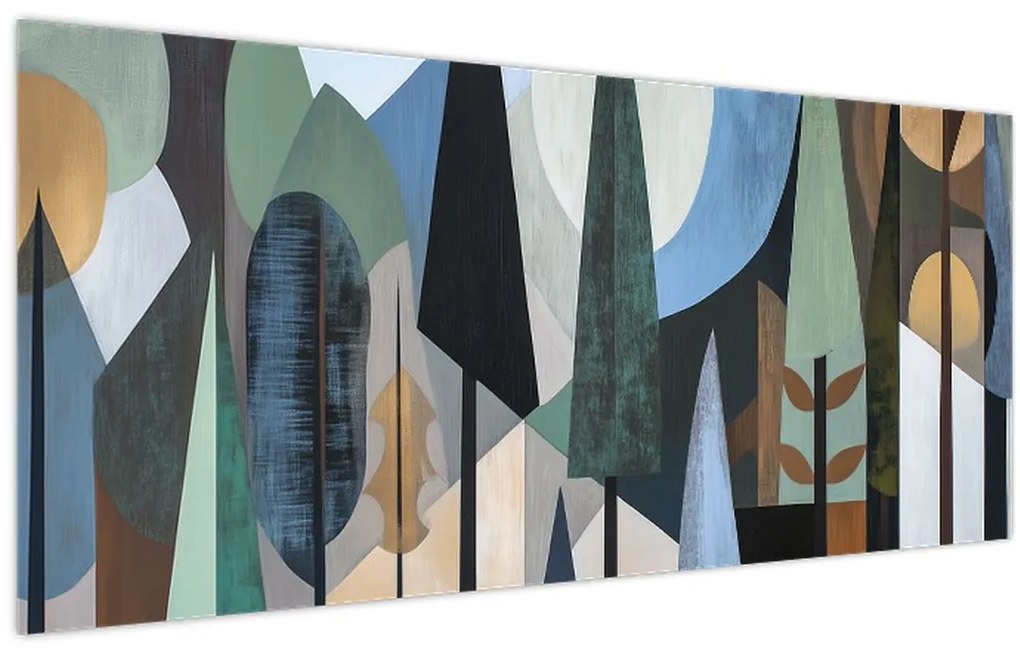 Obraz - Prírodná geometrická abstrakcia II. (120x50 cm)