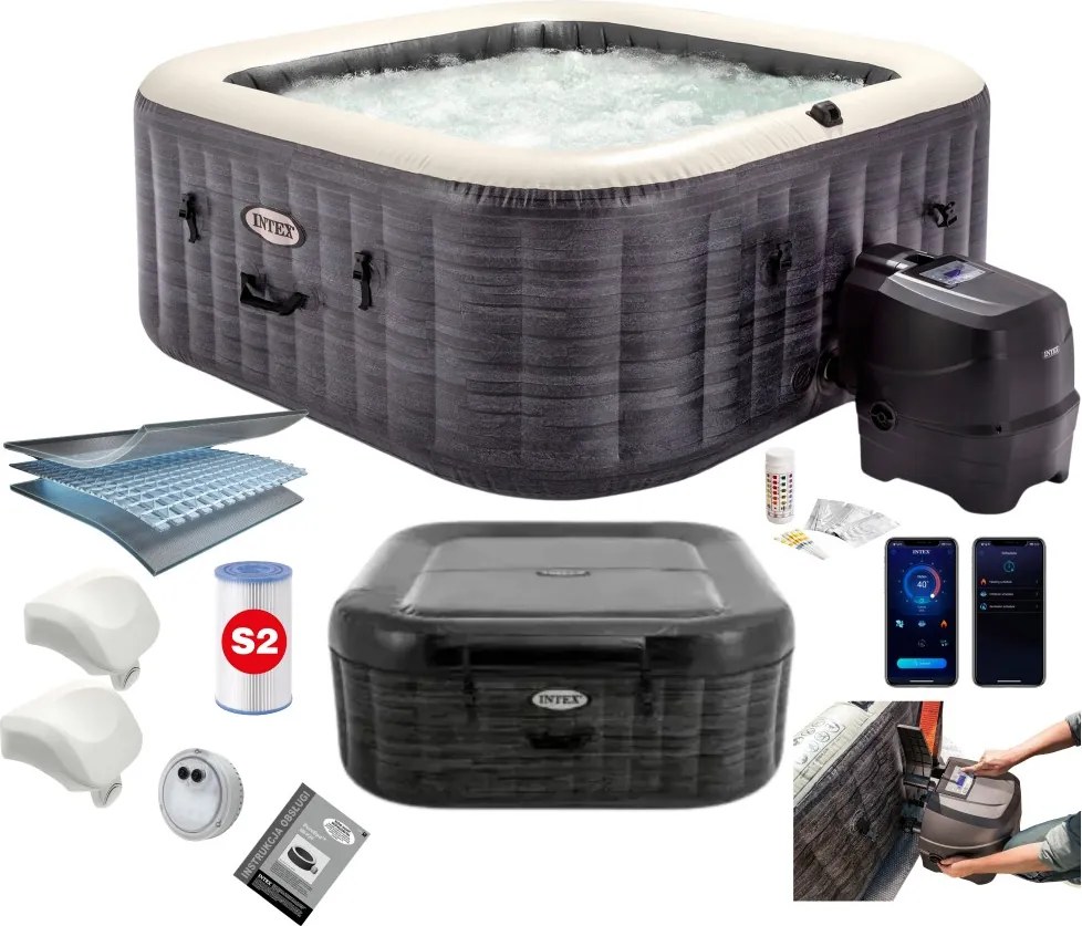 INTEX Nafukovacia vírivka štvorcová 4 osoby 175x71cm - INTEX 28450