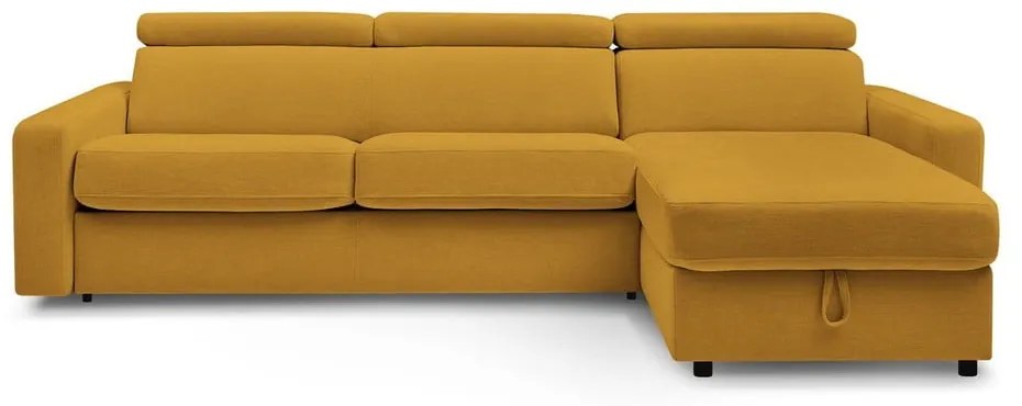 Rozkladacia rohová pohovka v horčicovej farbe (variabilná) Monaco – Bobochic Paris