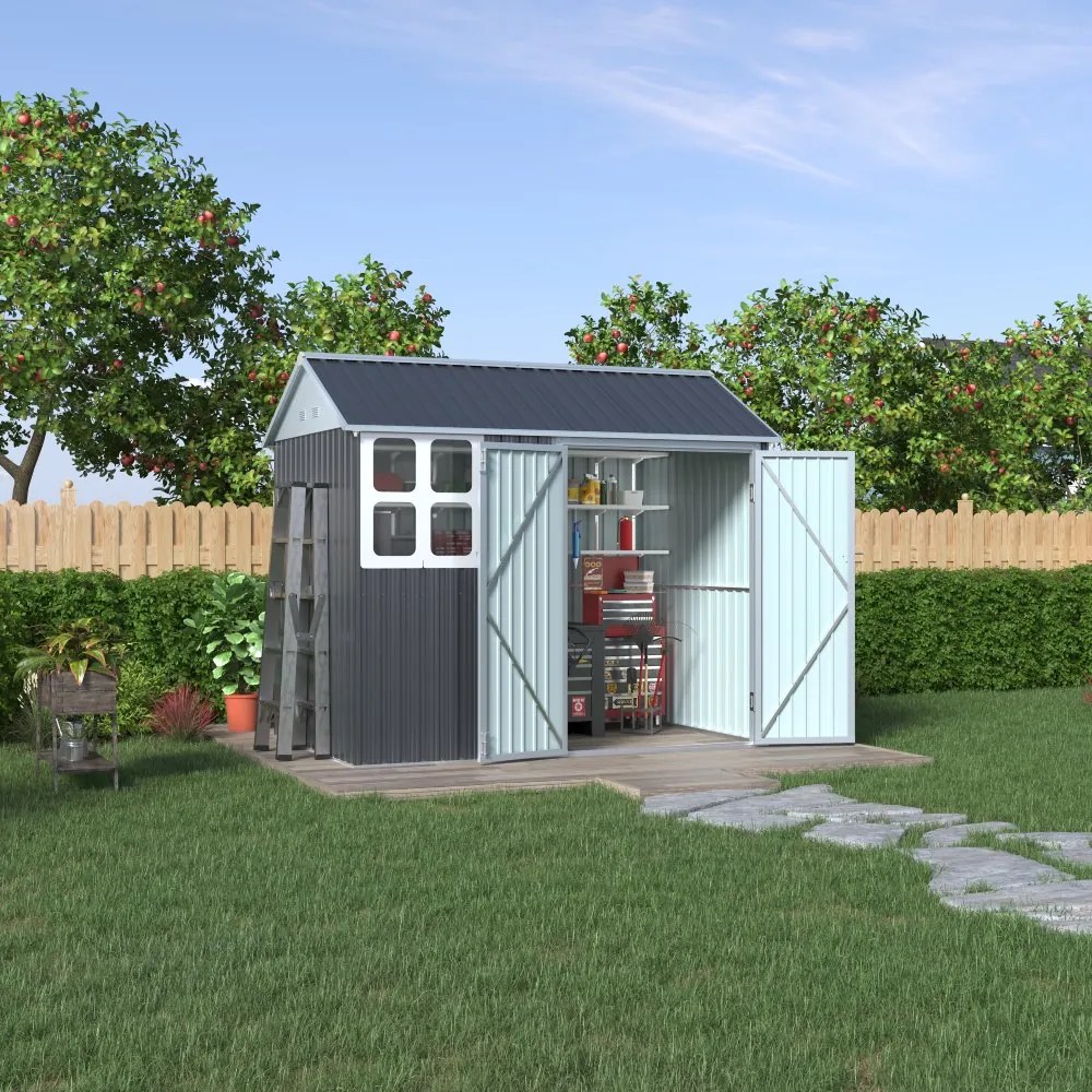 Záhradný domček BestBerg ZCH-4AB / 4,5 m² / 259 x 172 x 222 cm / sivá/biela