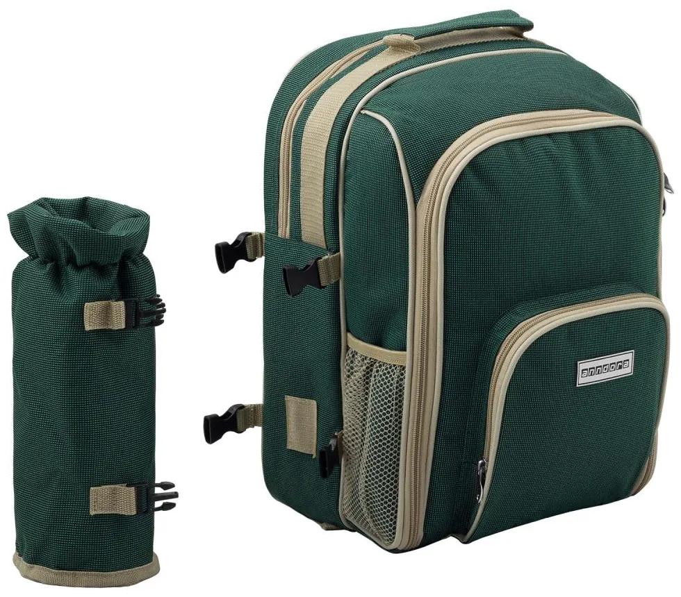 anndora Piknikový batoh pre dve osoby — zelená
