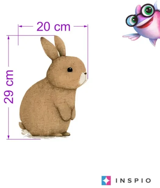Detská nálepka - Hnedý zajko