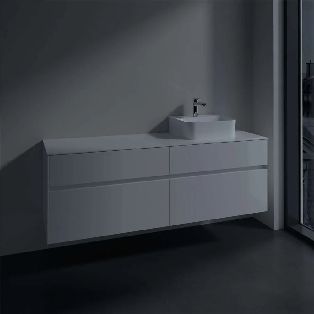 VILLEROY &amp; BOCH Collaro závesná skrinka pod umývadlo na dosku (umývadlo vpravo), 4 zásuvky, 1600 x 500 x 548 mm, Glossy White, C10600DH