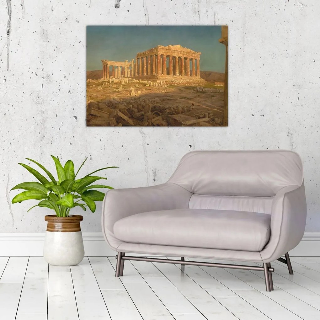 Sklenený obraz - Frederic Edwin Church, The Parthenon, reprodukcia (70x50 cm)