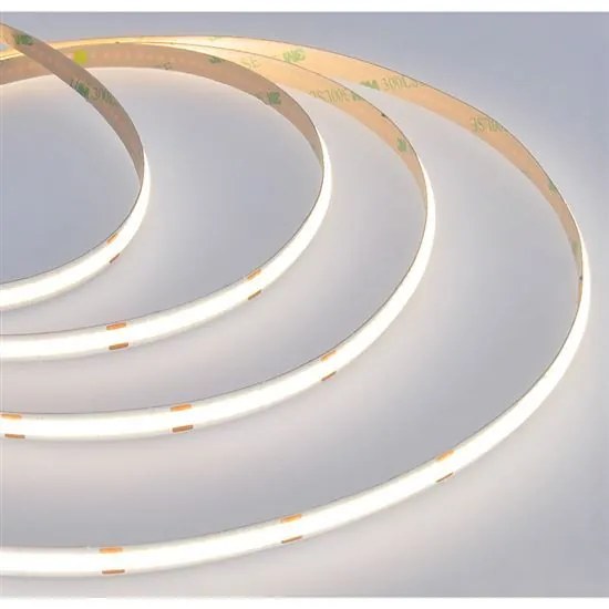 SOLIGHT COB LED pásik, sada s adaptérom, vypínač, 5m, 8W/m, 800lm/m, studená biela
