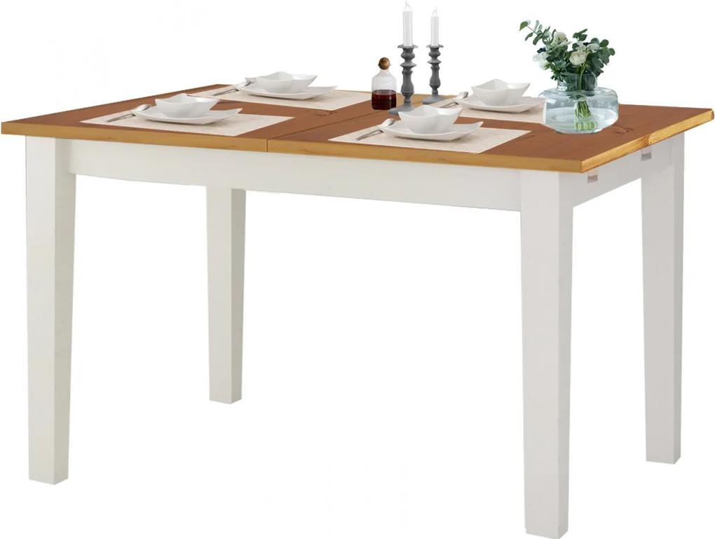 Jedálenský stôl Disa, 120 cm, biela/borovica