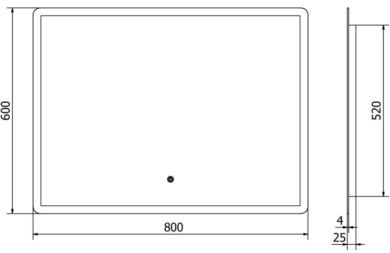 Mexen Navia, LED kúpeľňové zrkadlo s podsvietením 80 x 60 cm, 6000K, ochrana proti zahmlievaniu, 9803-080-060-611-00