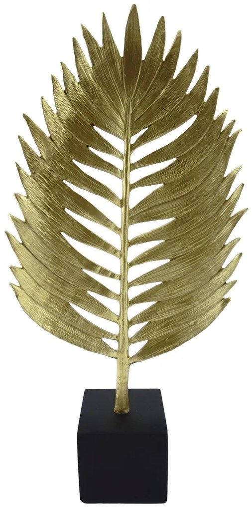 ARTEHOME Dekoratívna figúrka Golden Leaf na čiernom podstavci Golden Leaf