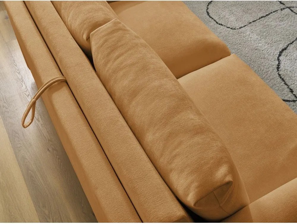 Pohovka na každodenné spanie/rozkladacia v horčicovej farbe 200 cm Cocoone – Bobochic Paris