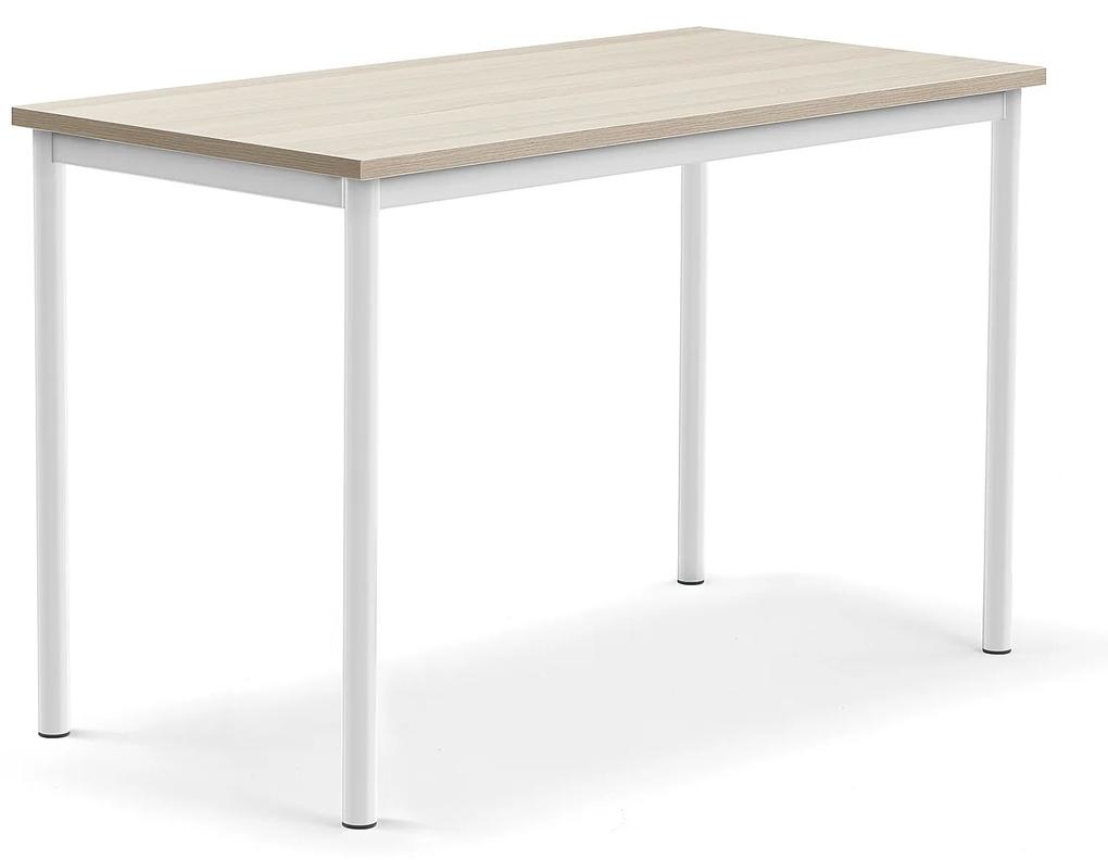Stôl SONITUS PLUS, 1200x600x760 mm, akustický HPL - jaseň, biela