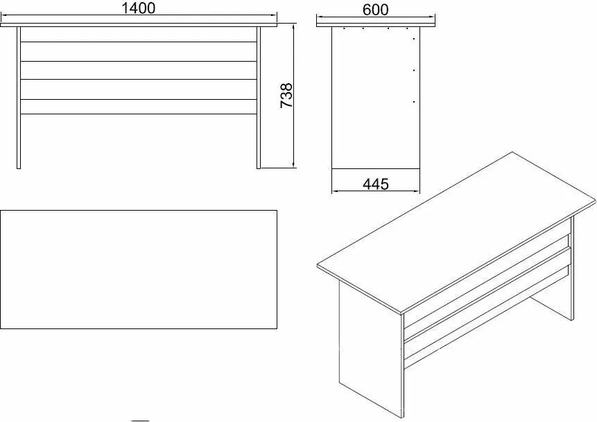 Pracovný stôl Voma Walnut and Anthracite