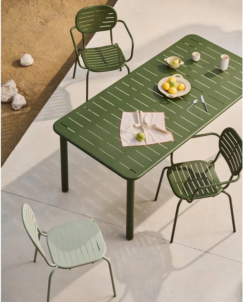 Oceľový záhradný jedálenský stôl 90x180 cm Brai – Kave Home