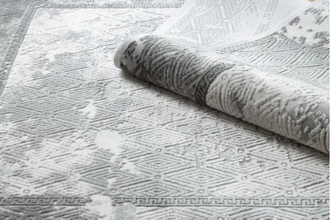 Koberec AKRYL VALS 0W1738 C53 87 Ramka beton, tmavý sivý / svetlý sivý
