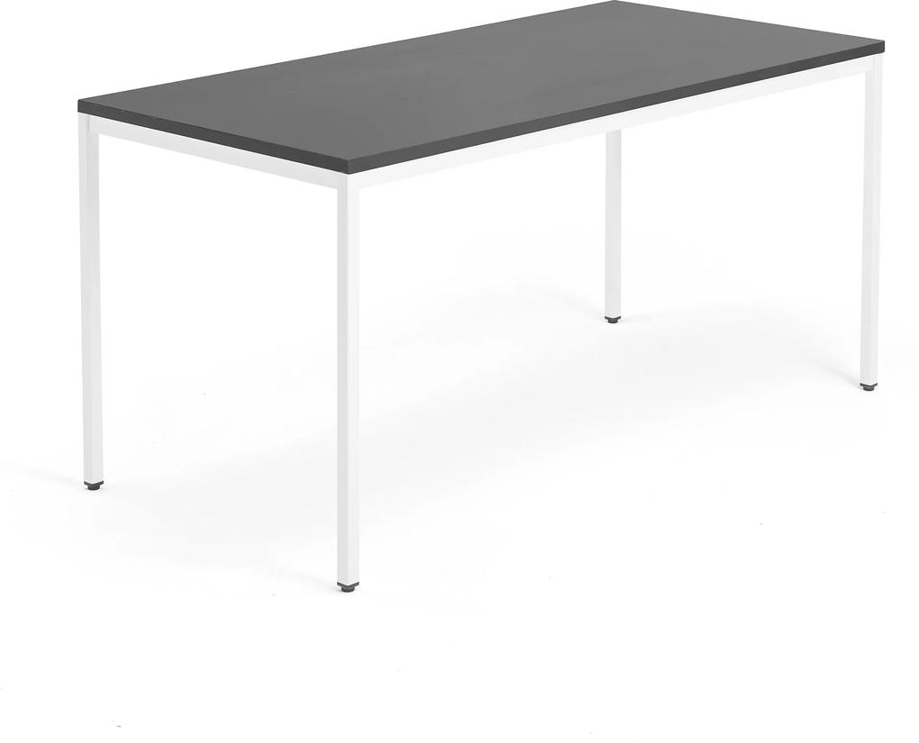 Stôl Modulus 1600x800mm, biela konštrukcia, čierny