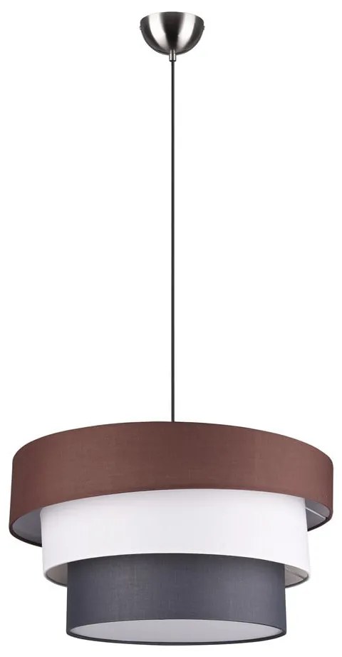 Sivo-hnedé závesné svietidlo s textilným tienidlom ø 45 cm Ibis – Trio
