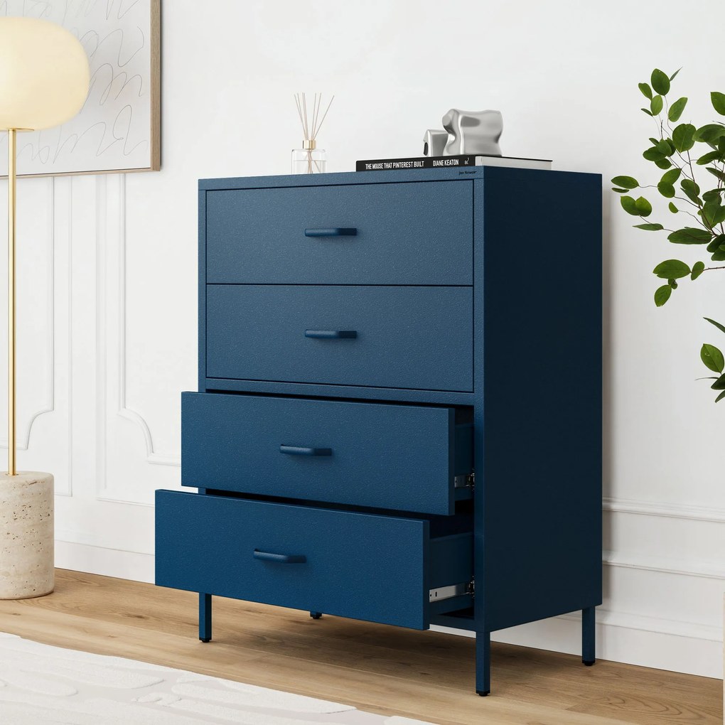 Komoda CARLA, 800 x 1015 x 400 mm, Modern: tmavomodrá farba