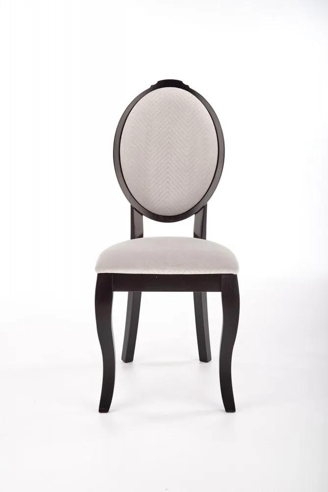 Jedálenská stolička VELO – masív, látka, viac farieb čierná / béžová
