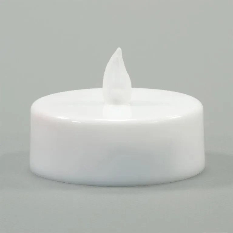 Sada batériových čajových sviečok s časovačom, biela, 8 ks