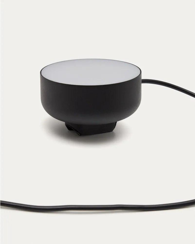 Čierne kovové LED nástenné svietidlo so stmievačom do zásuvky Orey – Kave Home