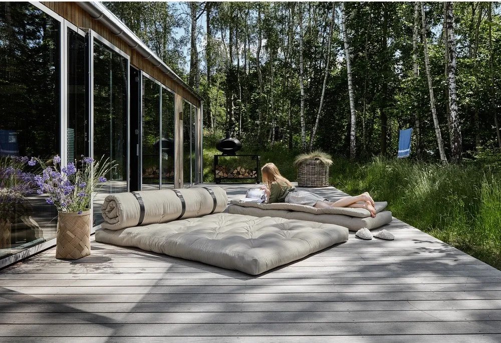 Tmavosivá rozkladacia pohovka vhodná do exteriéru Karup Design Design OUT™ Buckle Up Dark Grey