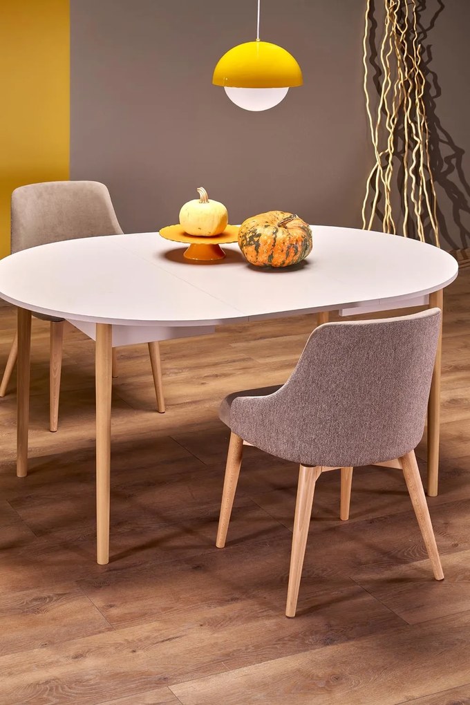 Rozkladací jedálenský stôl Pivot 102/141 cm kašmírový/buk