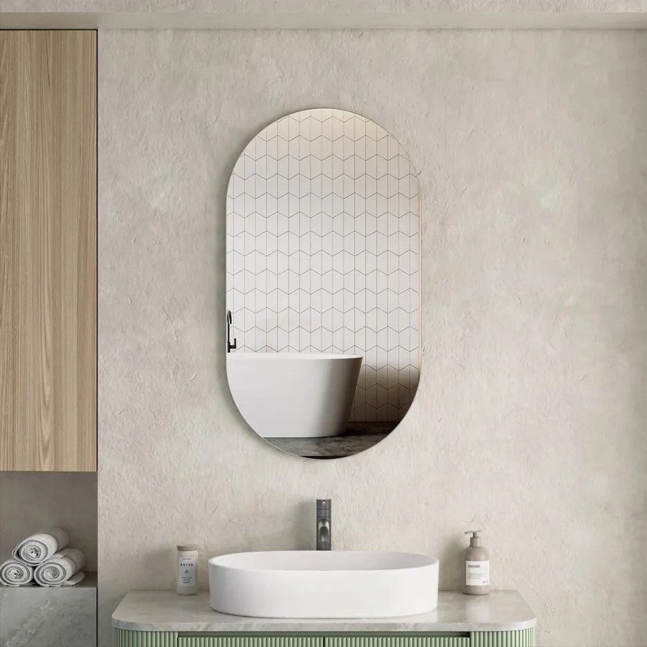 Erga Oval, oválne zrkadlo 50x90cm, ERG-V01-OVAL-5090-CL