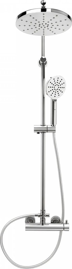 Erga Dubaj, sprchový set s batériou a hlavovou sprchou 23 cm, chrómová, ERG-YKA-BP.DUBAJ23-CHR