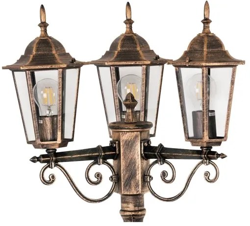 Vonkajšia lampa 3xE27/20W/230V IP43 2,58 m patina