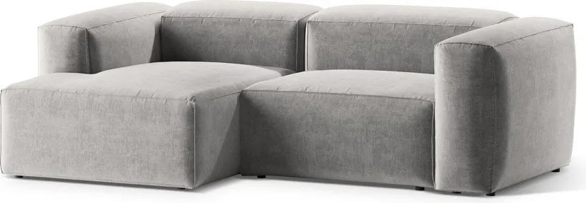Svetlosivá rohová pohovka (ľavý roh/s leňoškou) Bergamo – Cosmopolitan Design