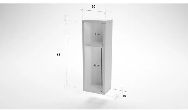 Nočný stolík TURRA 65x20 cm biela